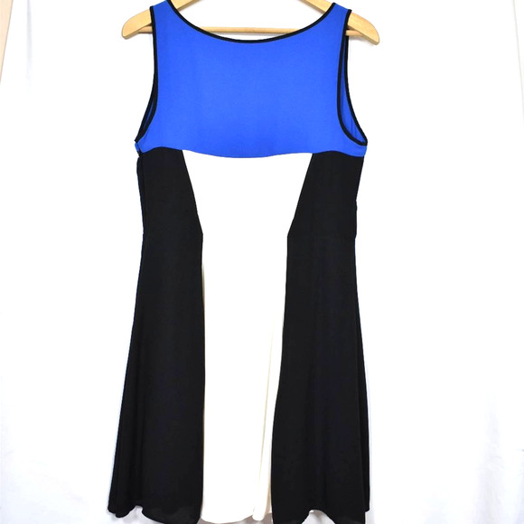EXPRESS Color Block Dress Blue Black White Size 8 - Picture 5 of 8